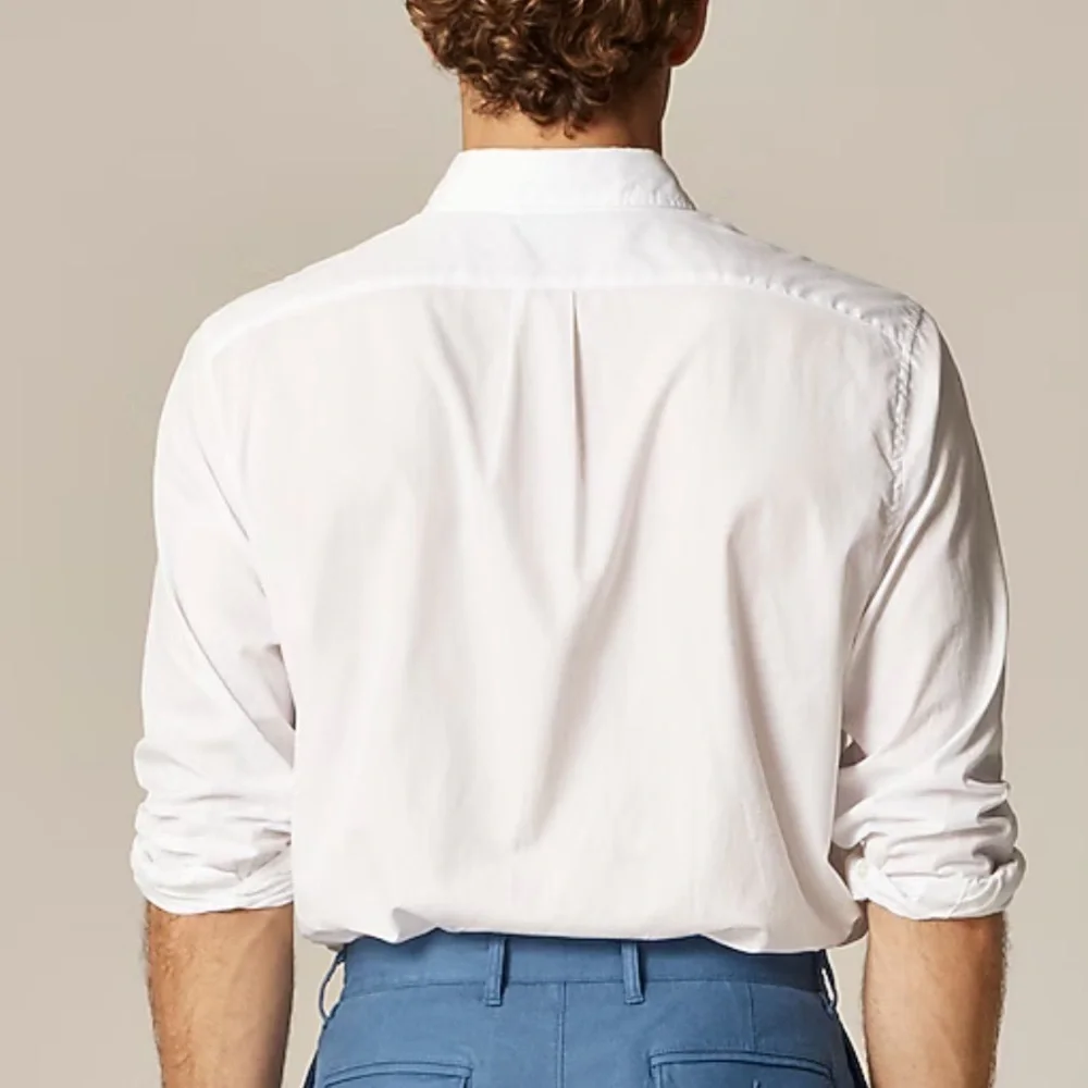J crew white Tall Secret Wash cotton poplin shirt